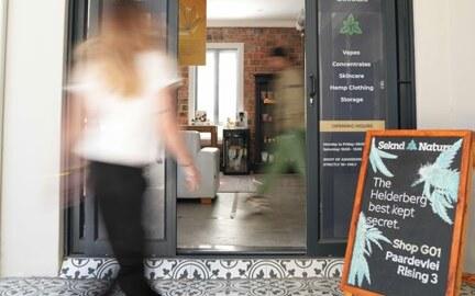 The entrance of the Seknd Nature flagship club on Bree Street, Cape Town