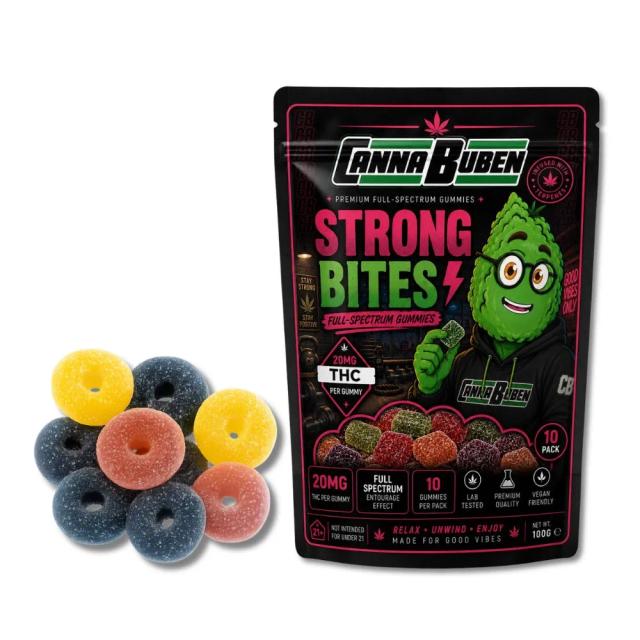 Cannabuben Strong Bites Full-Spectrum Gummies 20mg (10-pack)