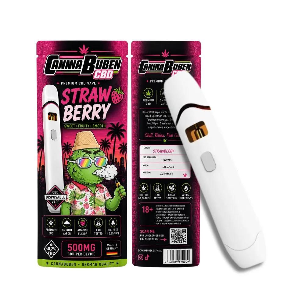 Cannabuben Strawberry CBD Vape 300mg (1ml cartridge)