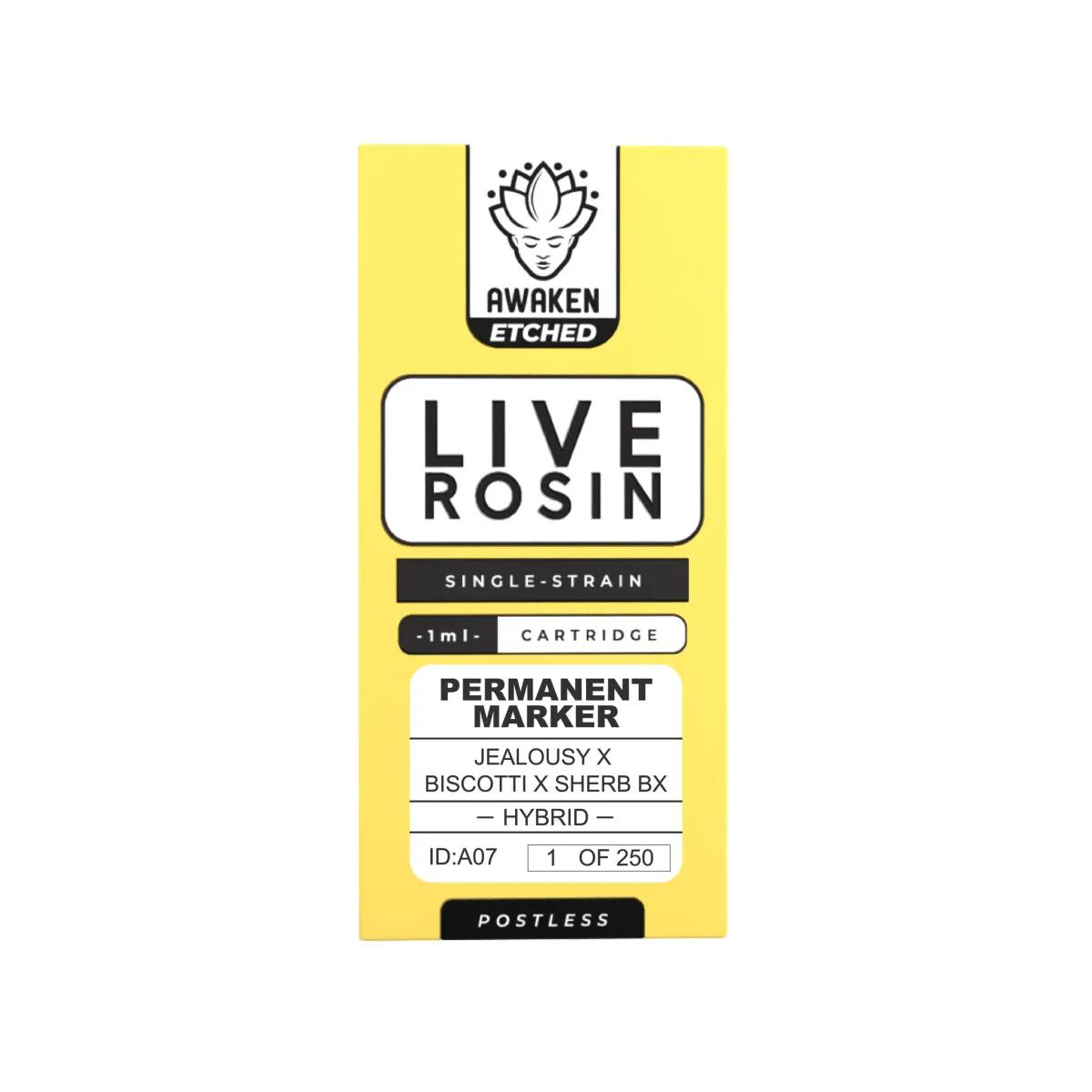 Etched Live Rosin 1ml Permanent Marker Vape