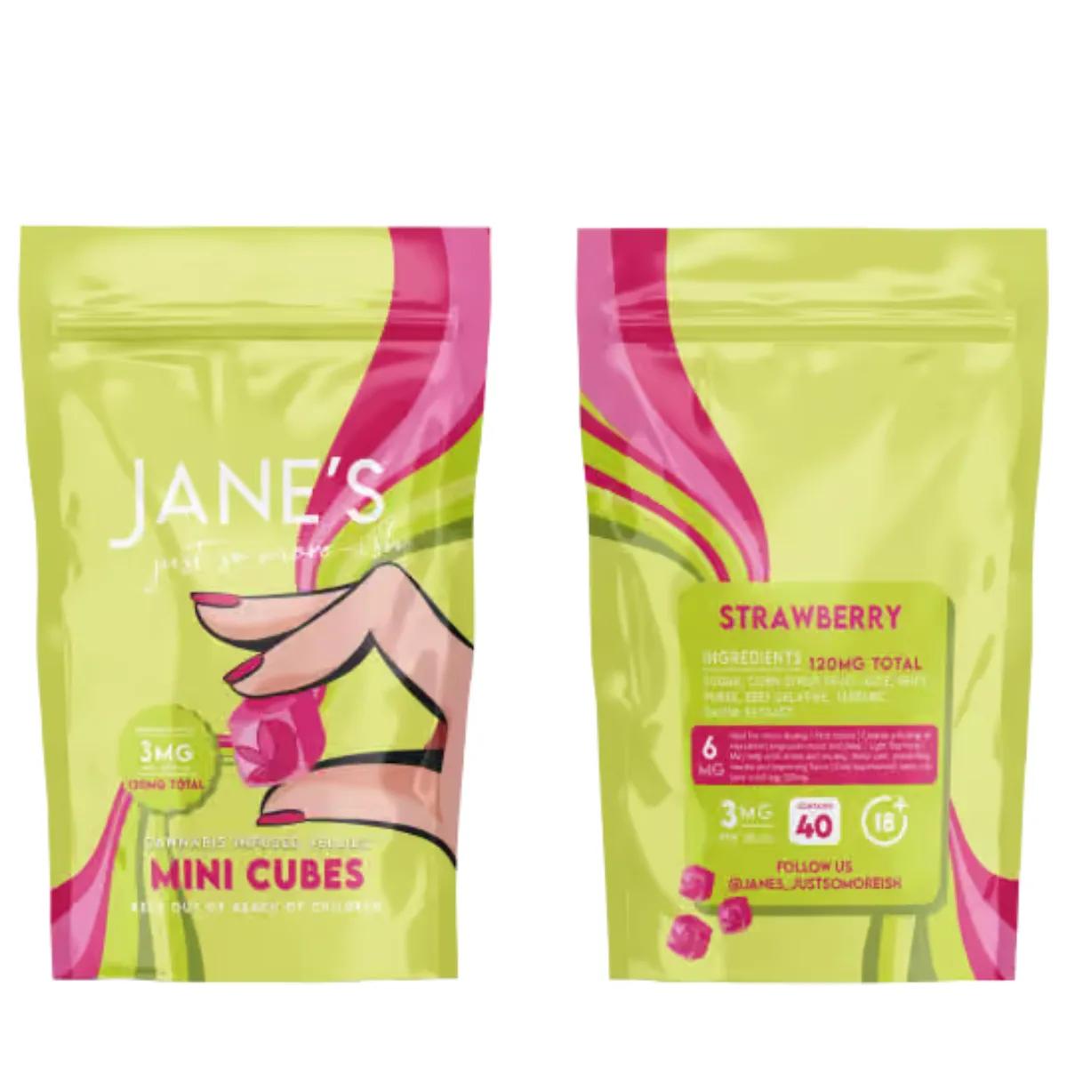 Janes Strawberry Mini Cube Jellies 3mg THC 120's
