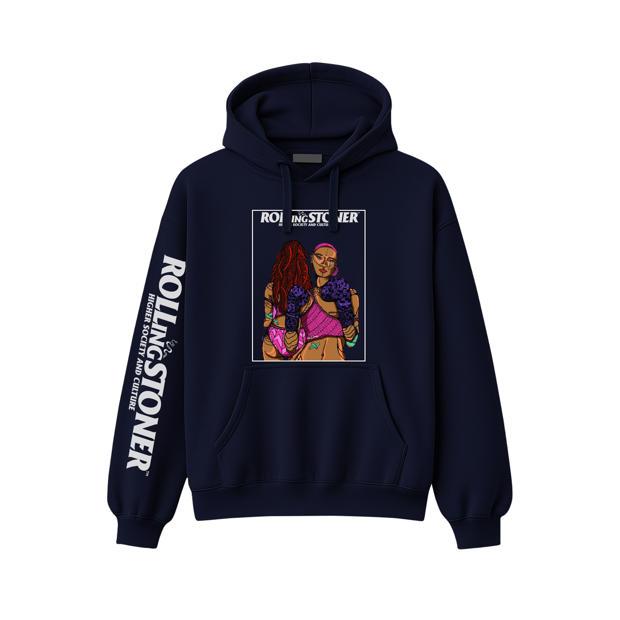 Rolling Stoner Hoodie - A Journey of Hope and Faith Navy