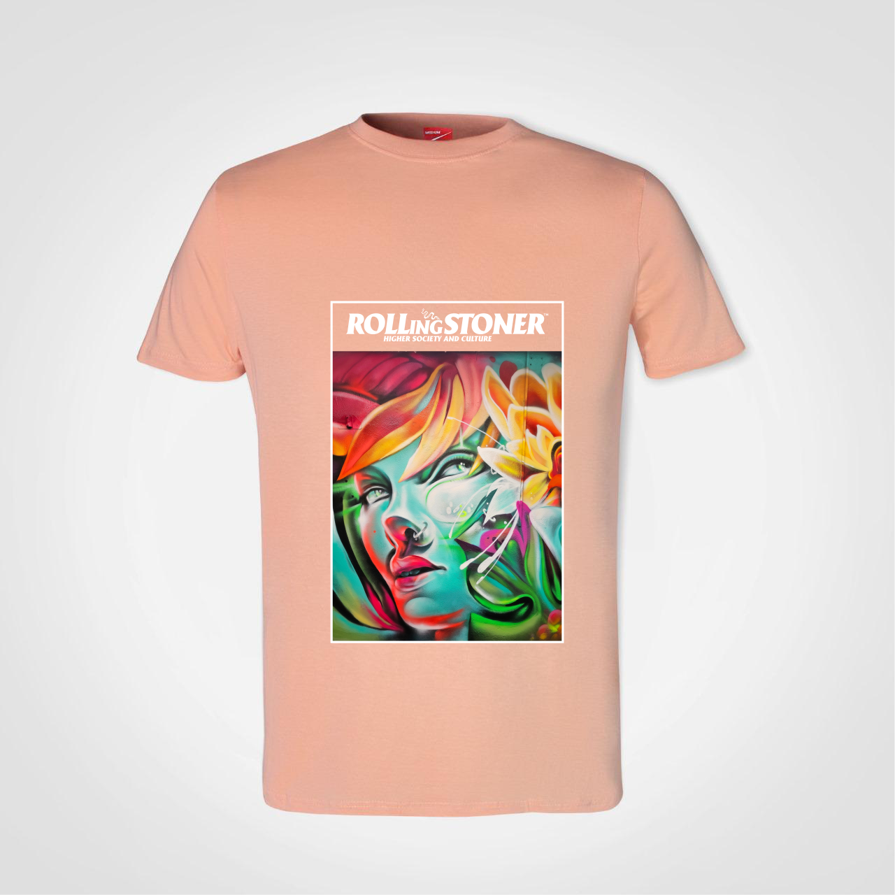 Rolling Stoner Peach Men’s T-Shirt – Limited Edition 2 The Process of Creation