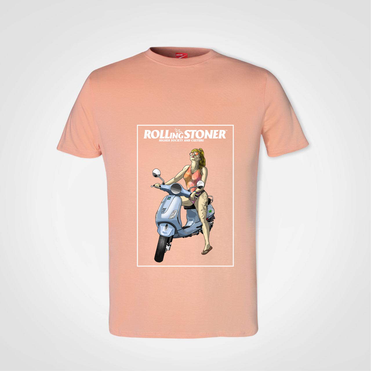 Rolling Stoner Peach Men’s T-Shirt – Limited Edition 3 Route 420