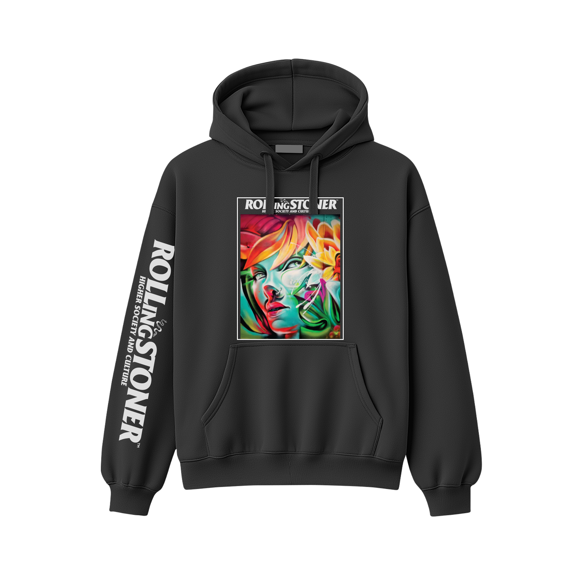 Rolling Stoner Hoodie - The Meditative Process of Creation Black